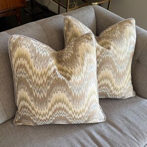 Flame Stitch Patterned Throw Pillow covers (2)